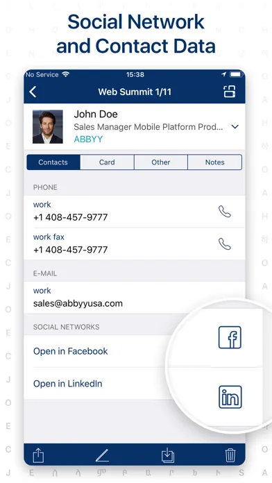 ABBYY Business Card Reader Pro Screenshots