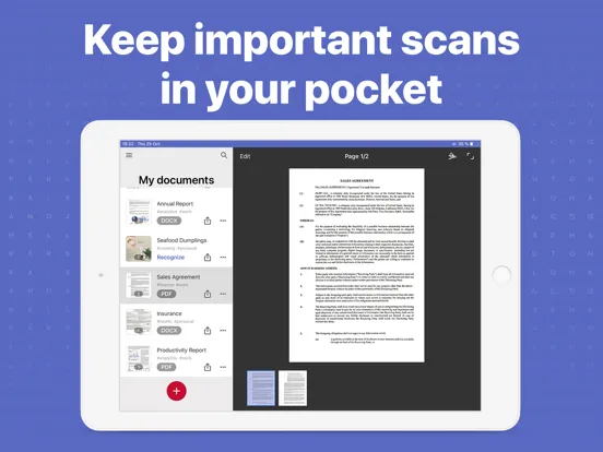 FineReader: PDF Scanner & OCR iPad 应用截图