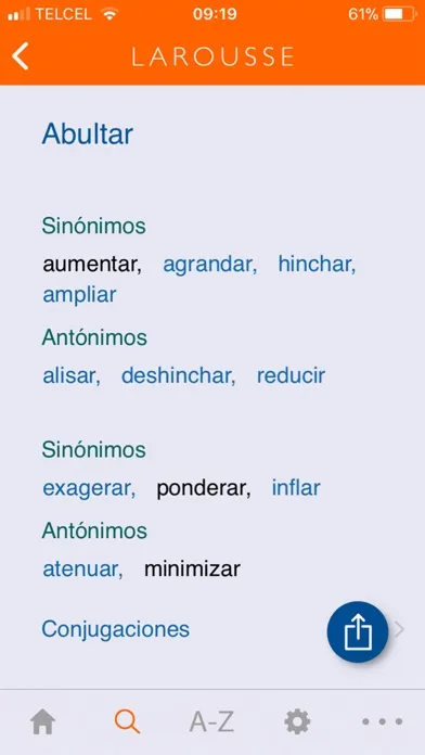 Tangkapan layar Larousse of Synonyms