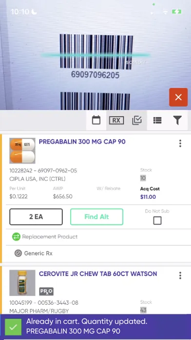 Capturas de tela do ABC Order CSP Mobile