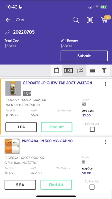 Capturas de tela do ABC Order CSP Mobile
