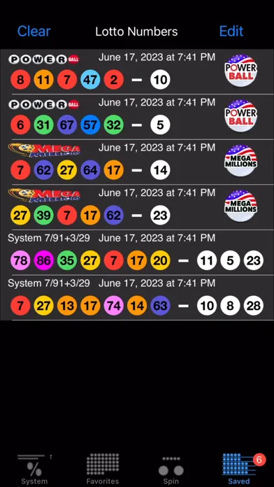 Tangkapan layar Lotto with lucky numbers