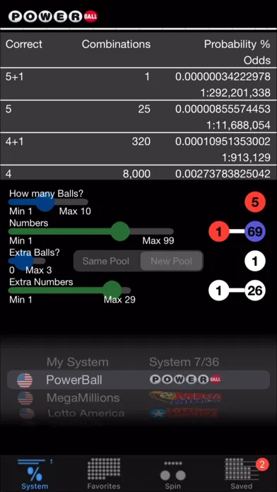 Tangkapan layar Lotto with lucky numbers