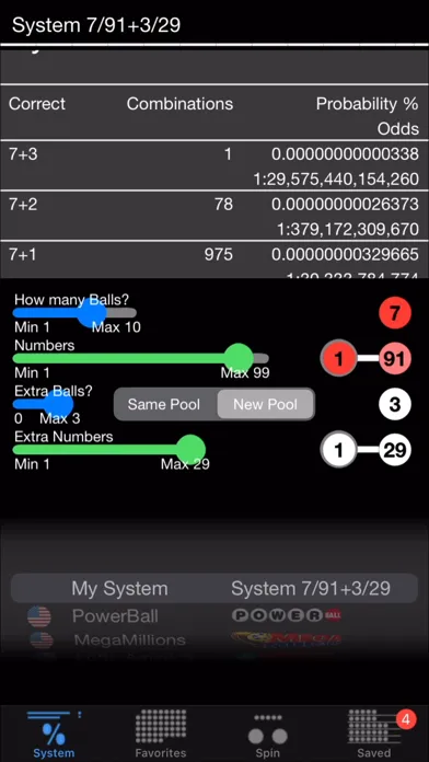 Tangkapan layar Lotto with lucky numbers