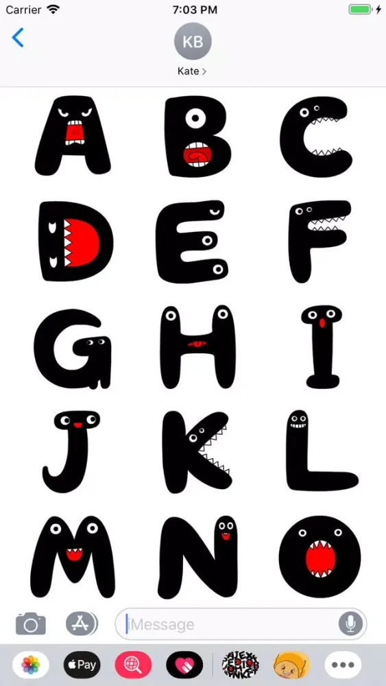 Zrzuty ekranu Alphabet Animated Stickers