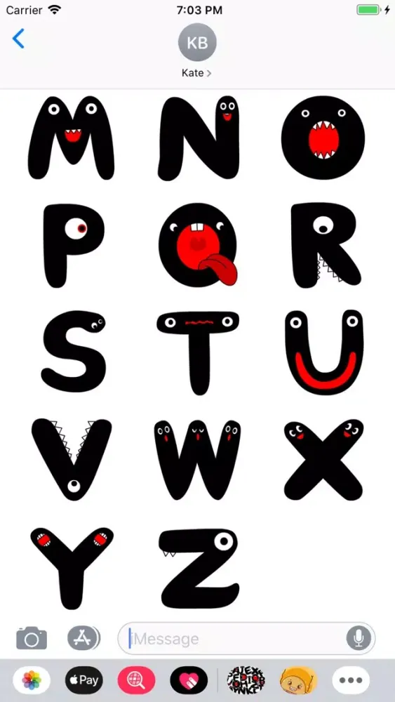 Zrzuty ekranu Alphabet Animated Stickers