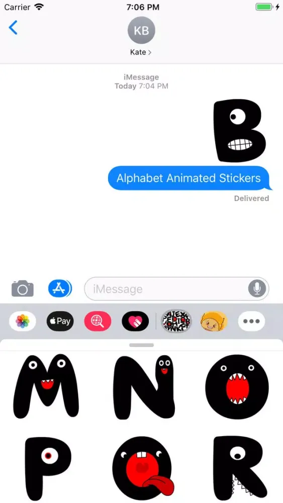 Zrzuty ekranu Alphabet Animated Stickers