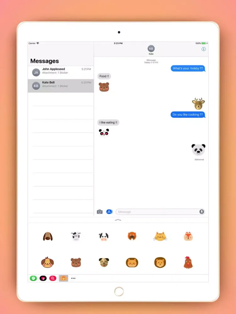 Capturas de pantalla de Animals Emoji Stickers iPad 