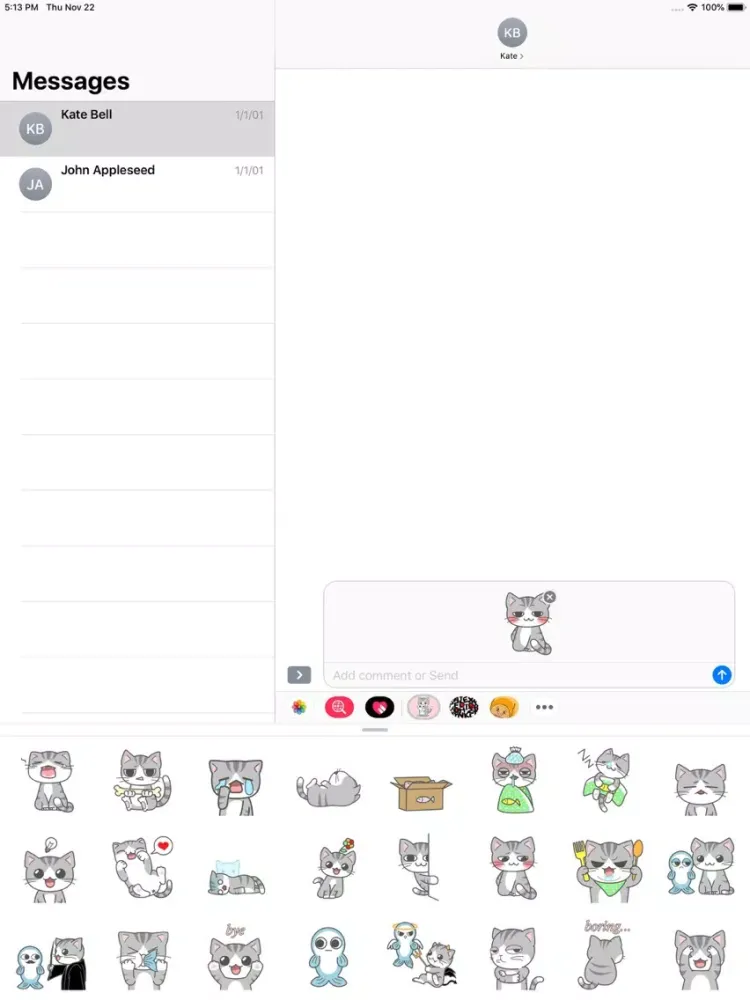 Скриншоты Chibi Kitty Animated Stickers iPad 