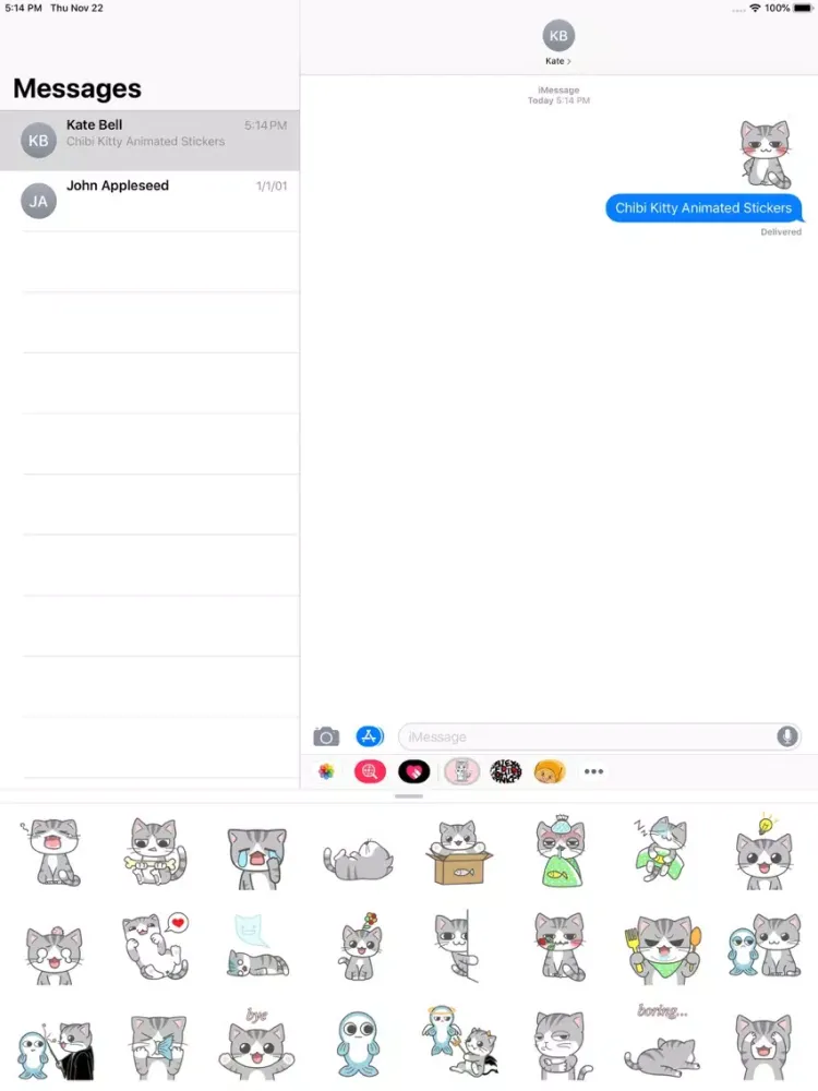 Скриншоты Chibi Kitty Animated Stickers iPad 