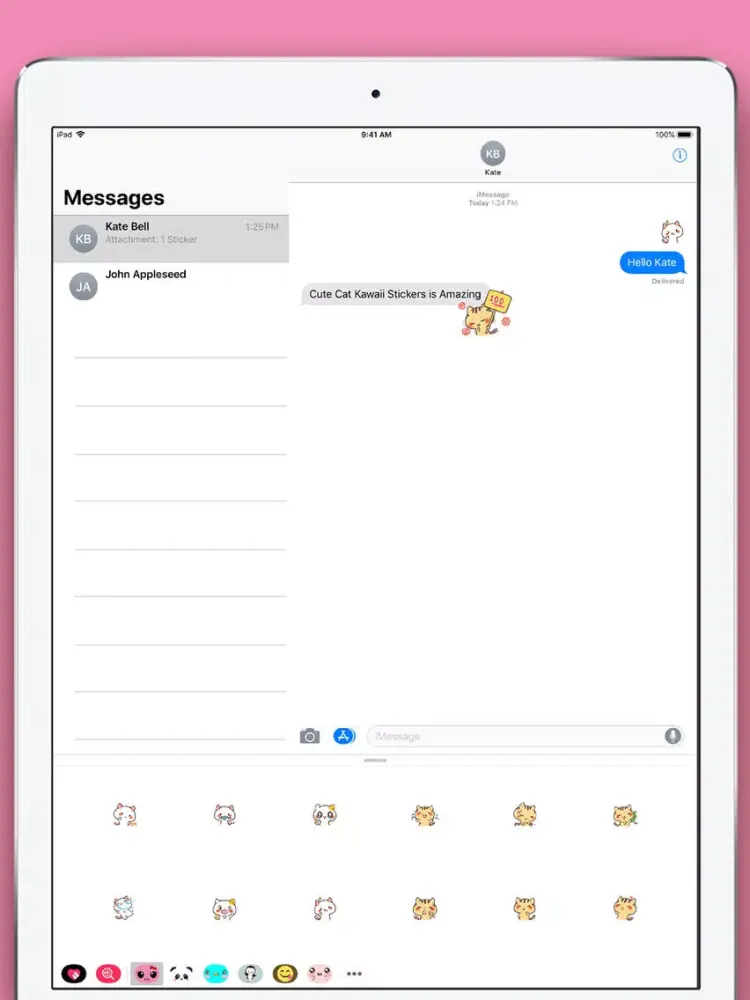 Cute Cat Kawaii Stickers iPad 應用截圖