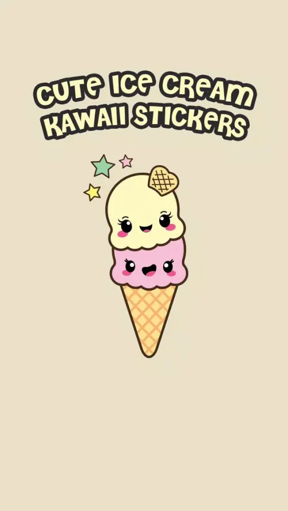 Cute Ice Cream Kawaii Stickers应用截图