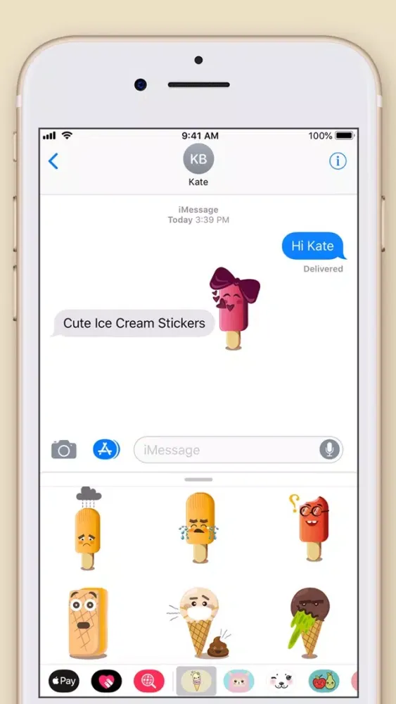 Cute Ice Cream Kawaii Stickers应用截图