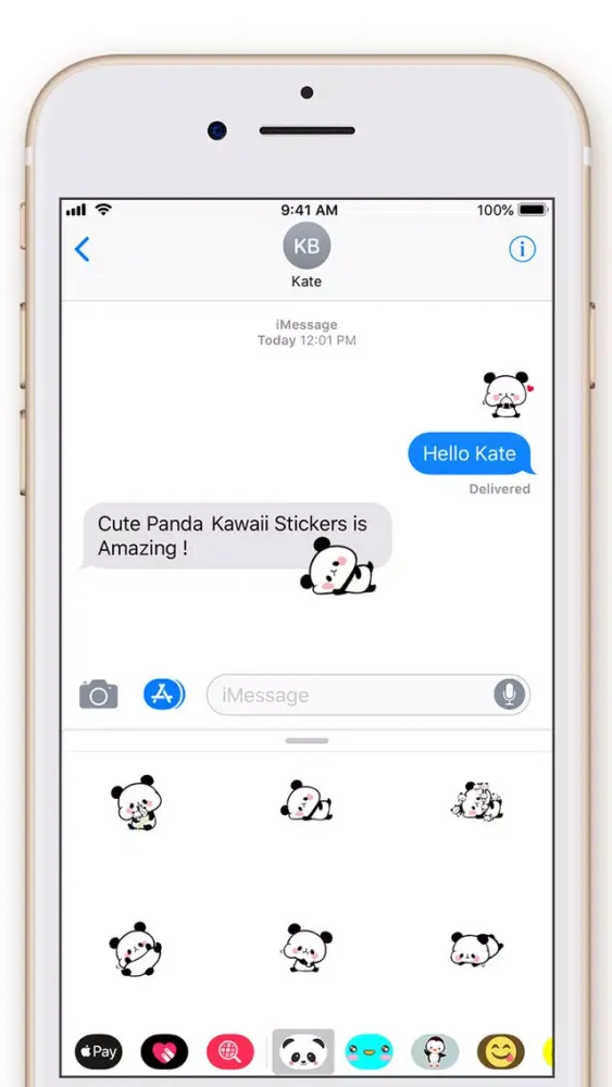 Tangkapan layar Cute Panda Kawaii Stickers