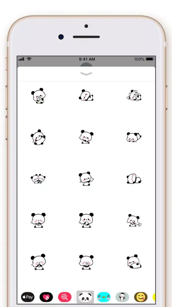Tangkapan layar Cute Panda Kawaii Stickers