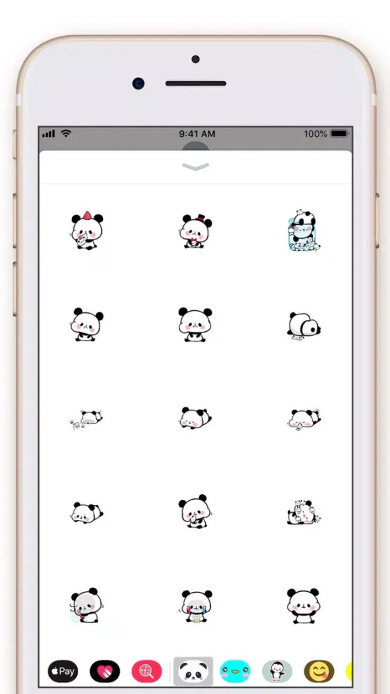 Tangkapan layar Cute Panda Kawaii Stickers