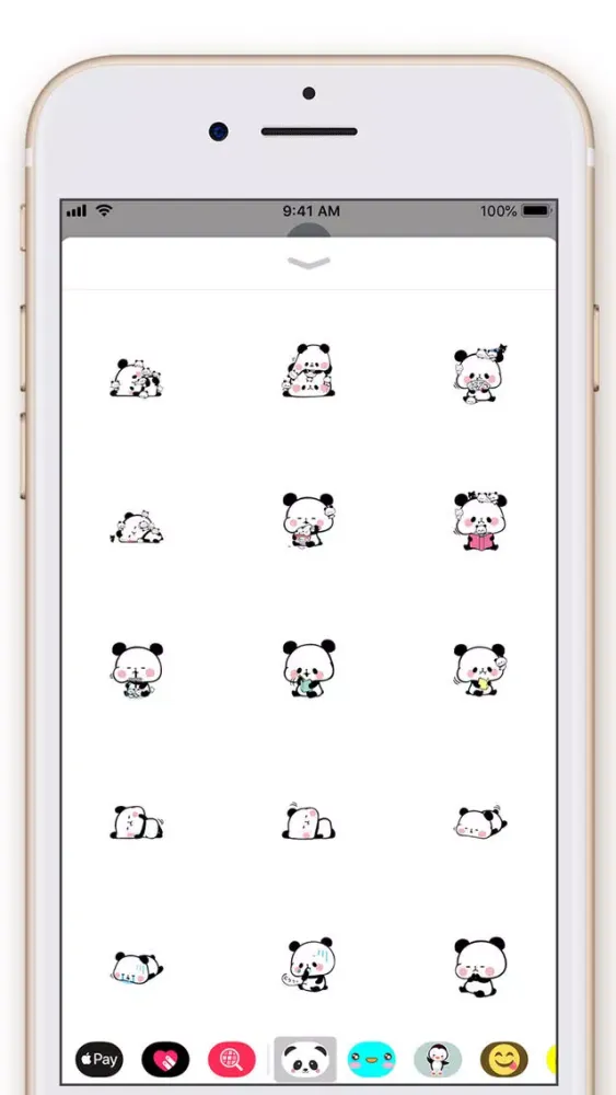 Tangkapan layar Cute Panda Kawaii Stickers
