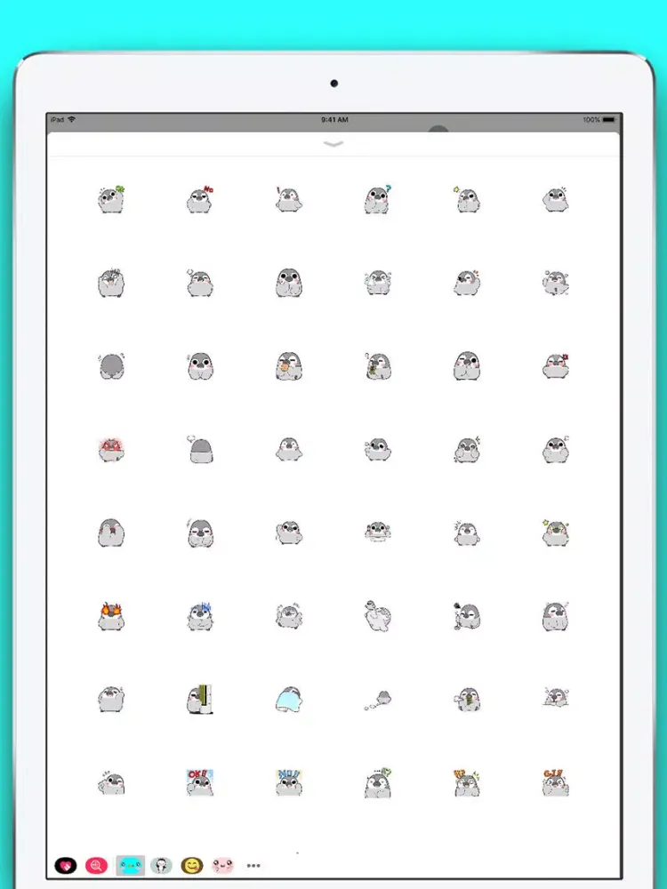 تصاویر Cute Penguin Kawaii Stickers iPad 