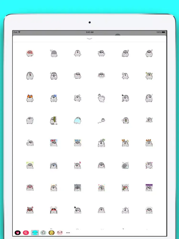 تصاویر Cute Penguin Kawaii Stickers iPad 