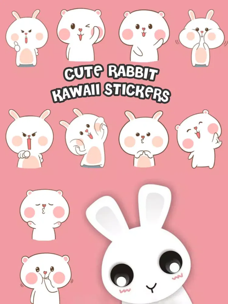 Capturas de tela do Cute Rabbit Kawaii Stickers iPad 