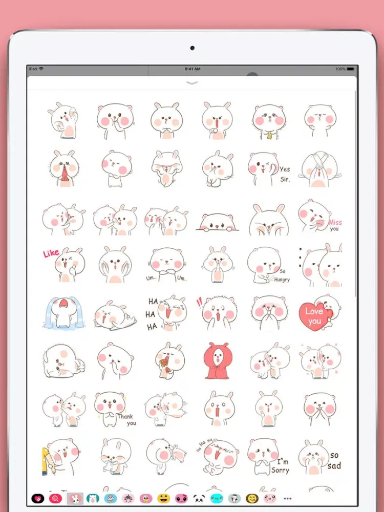 Capturas de tela do Cute Rabbit Kawaii Stickers iPad 