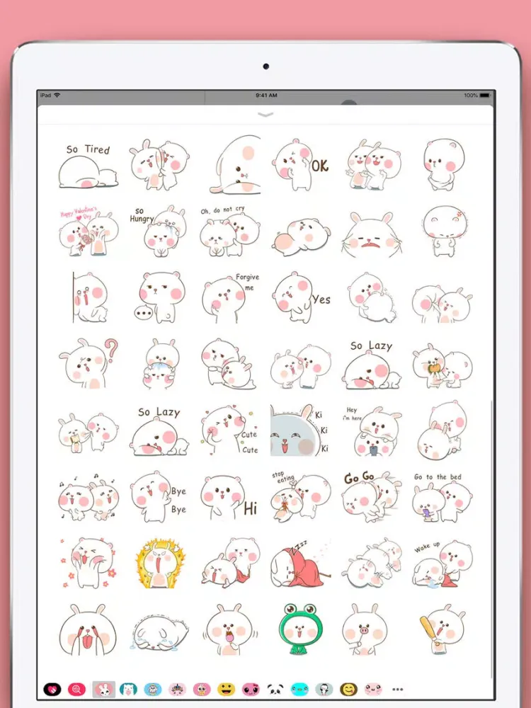 Capturas de tela do Cute Rabbit Kawaii Stickers iPad 