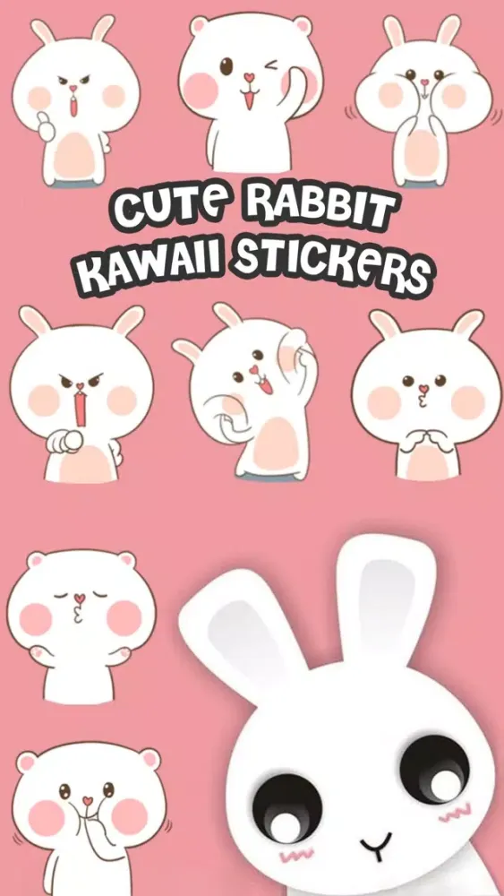 Capturas de tela do Cute Rabbit Kawaii Stickers