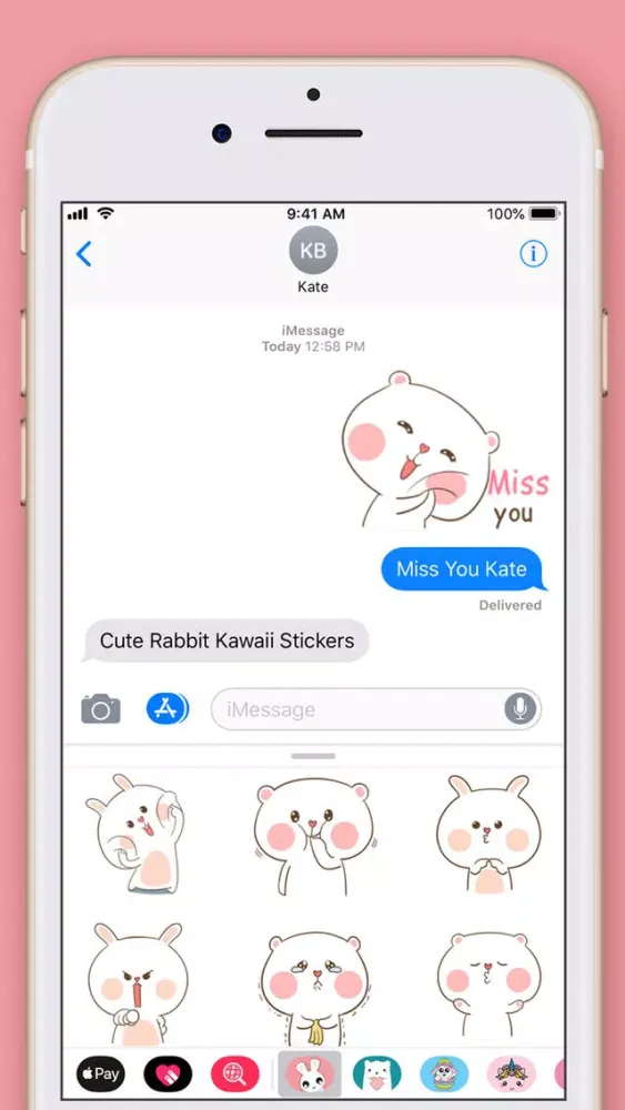 Capturas de tela do Cute Rabbit Kawaii Stickers