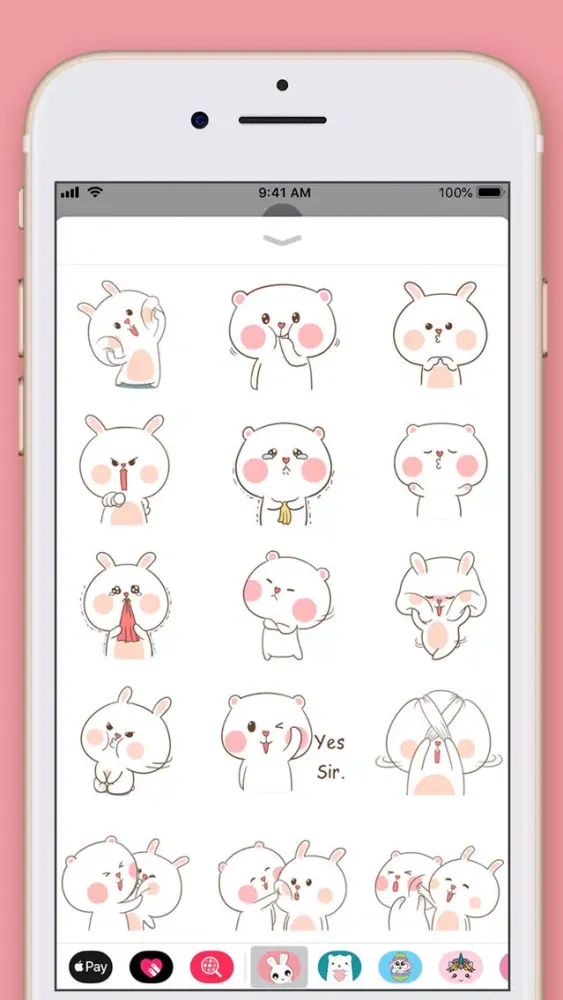 Capturas de tela do Cute Rabbit Kawaii Stickers