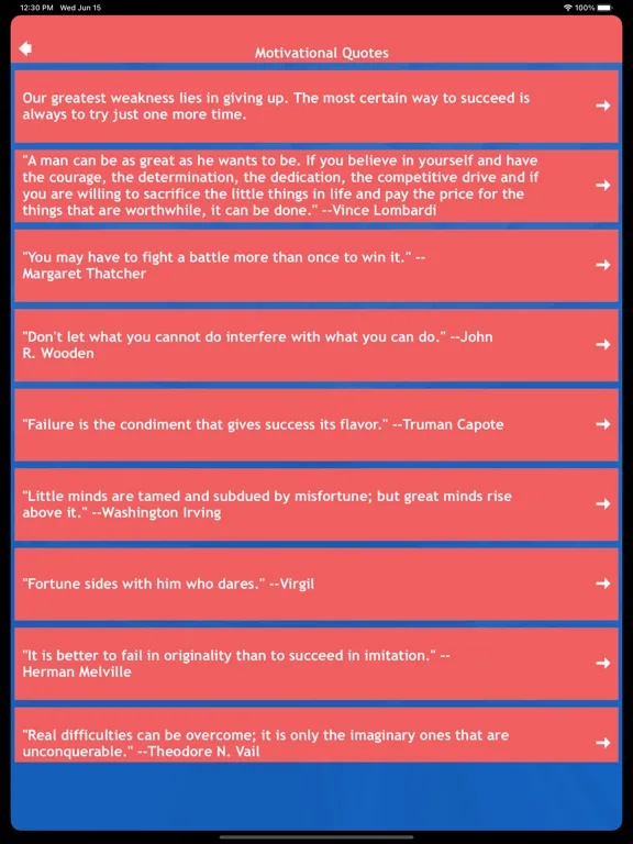 Tangkapan layar Motivational Quotes Notifier iPad 