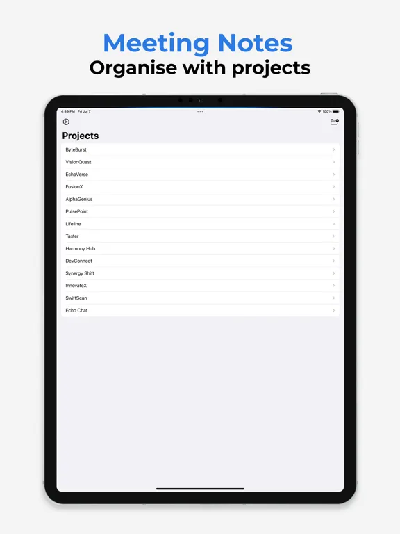 Minutes: Record Audio Meetings iPad 应用截图
