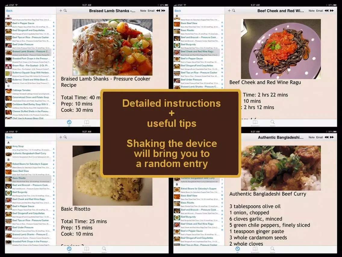200 Pressure Cooker Recipes iPad  Screenshots