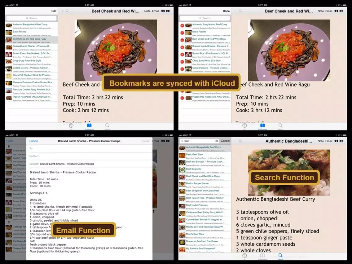 200 Pressure Cooker Recipes iPad  Screenshots