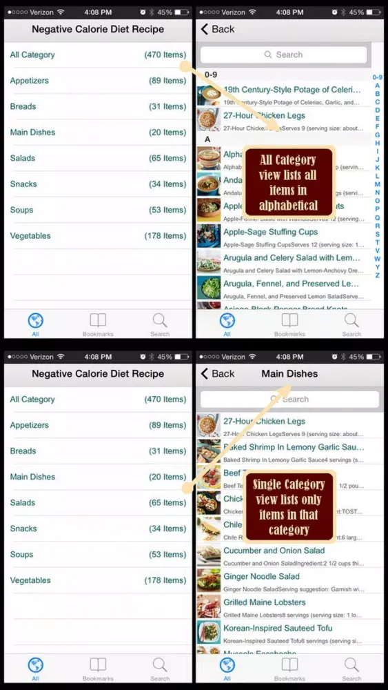 Zrzuty ekranu 500 Negative Calorie Diet Recipes