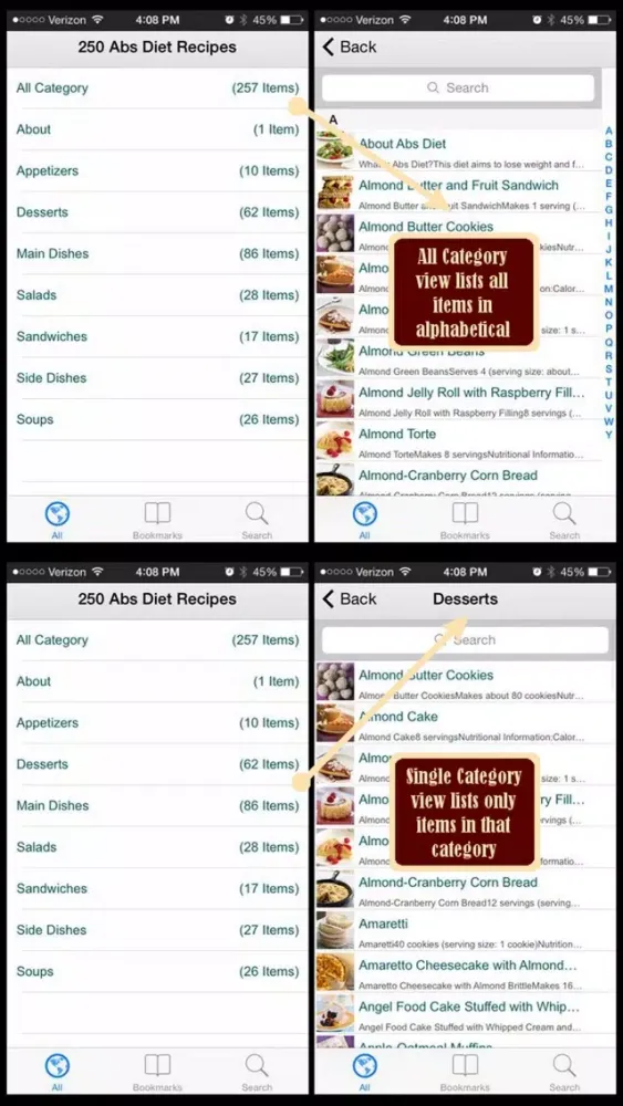 Captures d'écran de Abs Diet Recipes Plus+