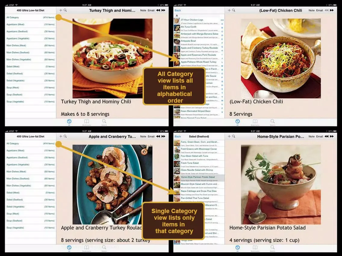 Captures d'écran de Ultra Low Fat Diet Recipe Plus+ iPad 
