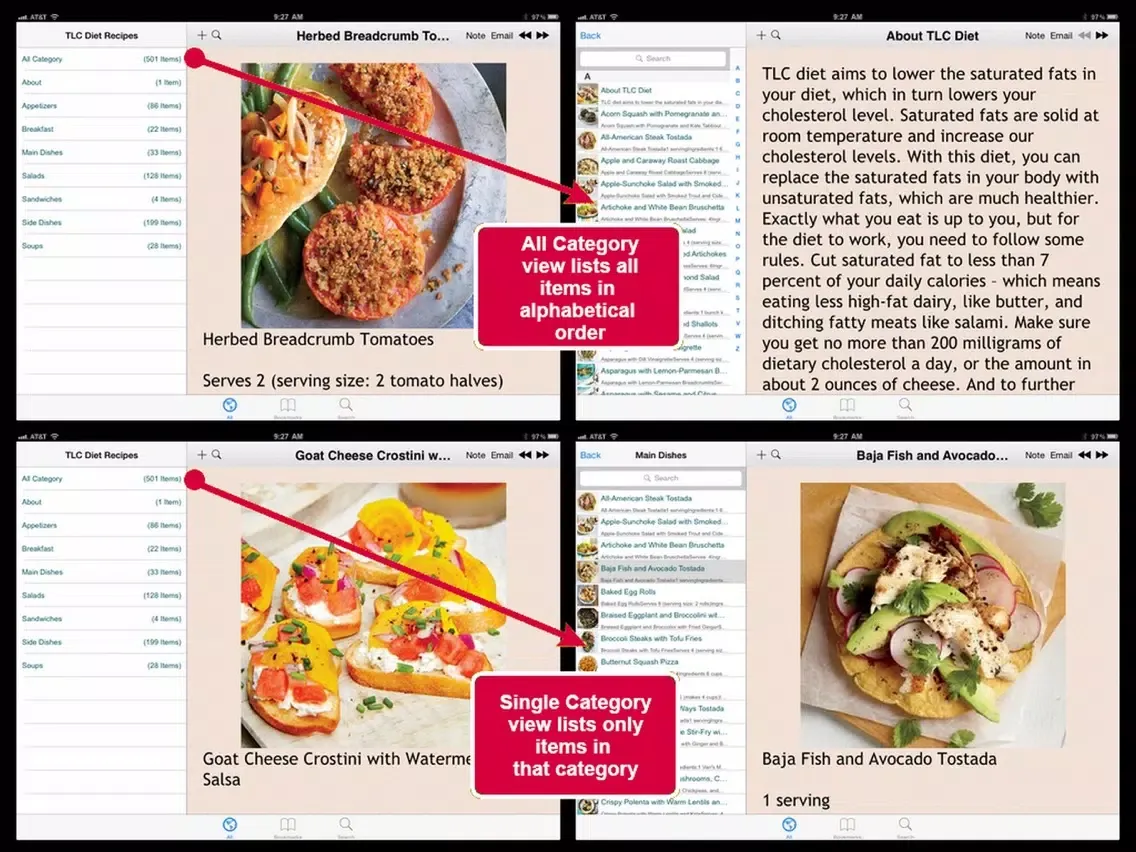TLC Diet Recipes iPad  স্ক্রিনশট