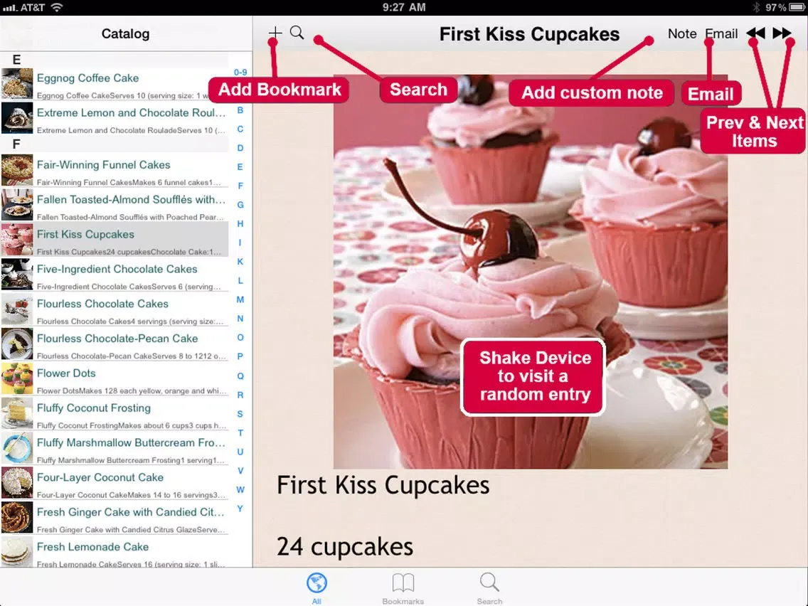 Capturas de tela do Cake and Frostings Recipes iPad 