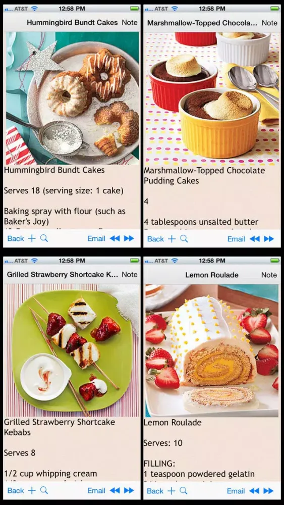 Capturas de tela do Cake and Frostings Recipes
