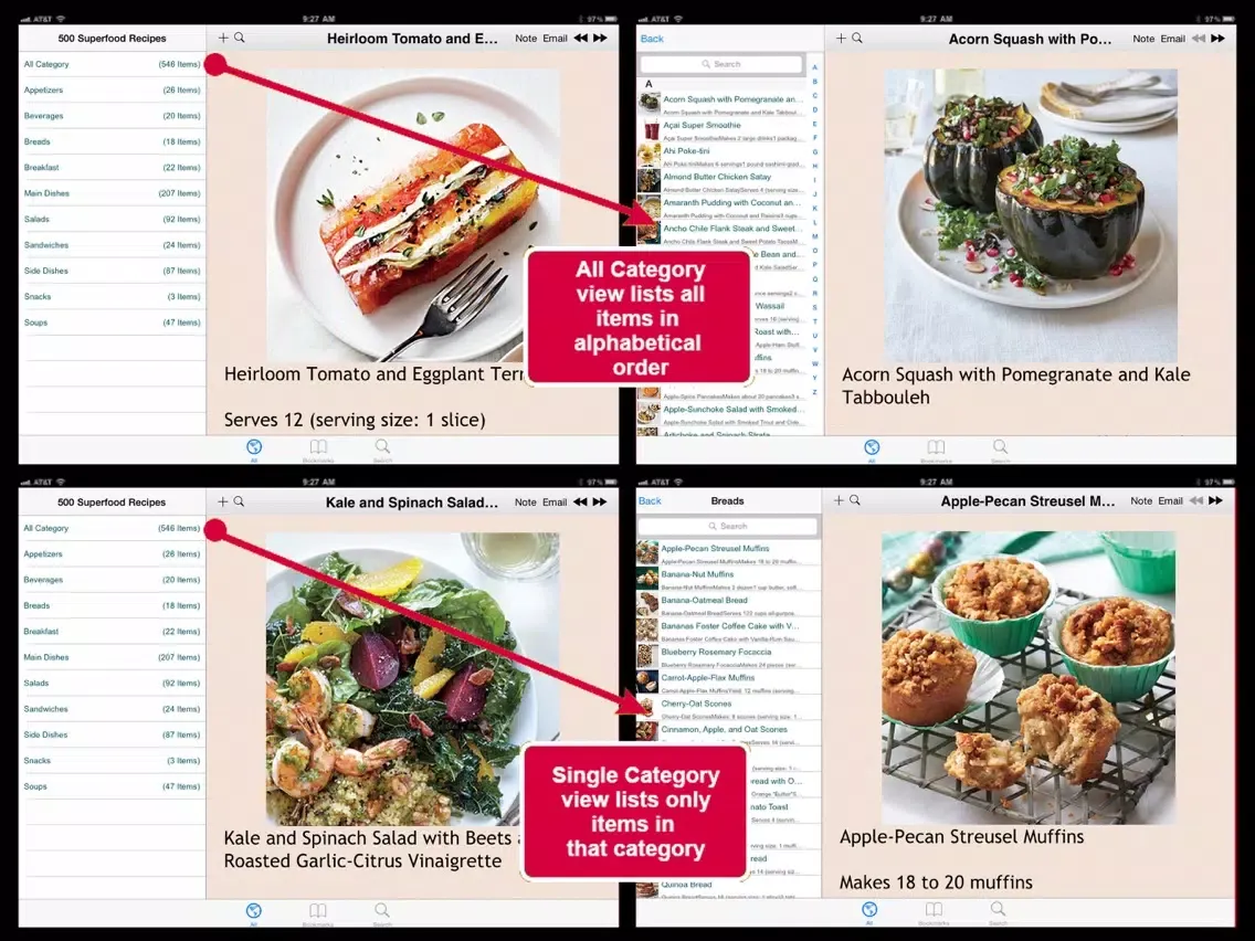 Capturas de pantalla de 500 Superfood Recipes iPad 