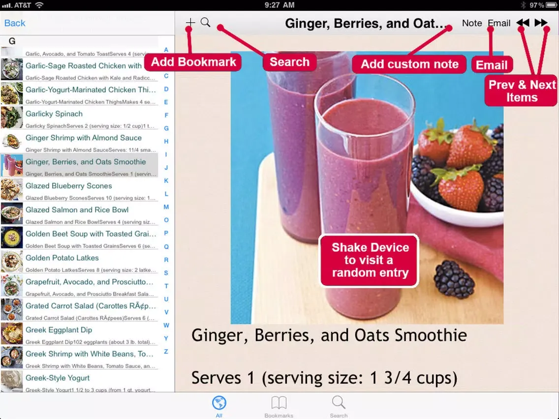 Capturas de pantalla de 500 Superfood Recipes iPad 