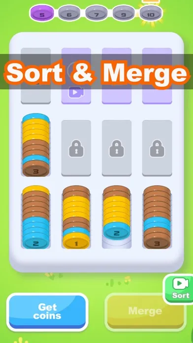 Tangkapan layar Coin Merge&Sort-relax satisfy