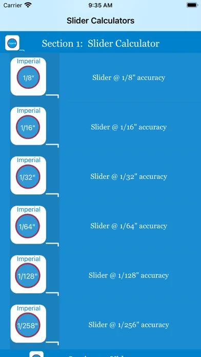 Скриншоты Slider Imperial Calculator
