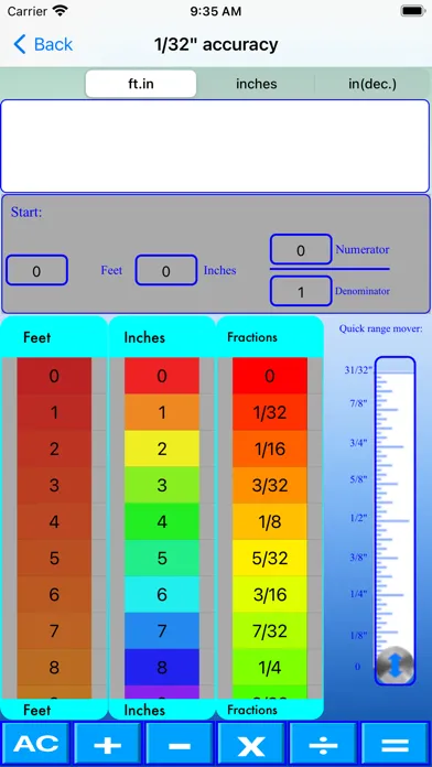 Скриншоты Slider Imperial Calculator