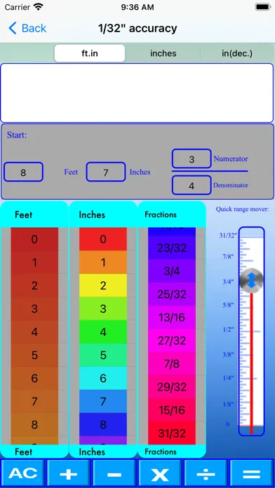 Скриншоты Slider Imperial Calculator