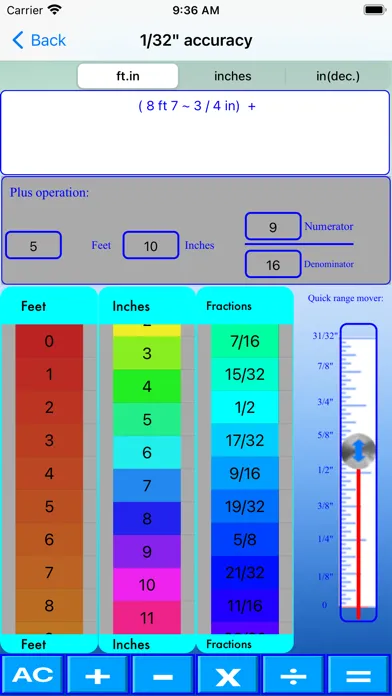 Скриншоты Slider Imperial Calculator