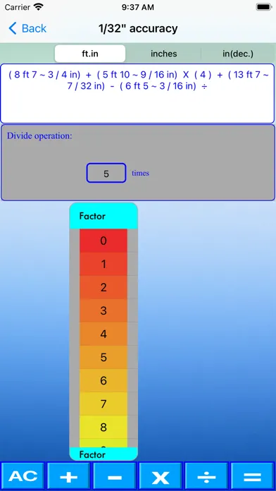 Скриншоты Slider Imperial Calculator