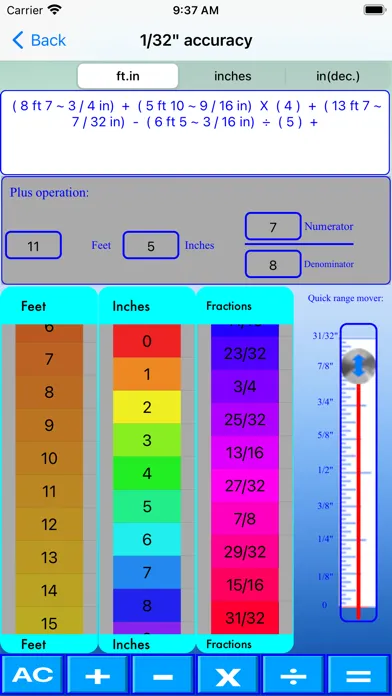 Скриншоты Slider Imperial Calculator