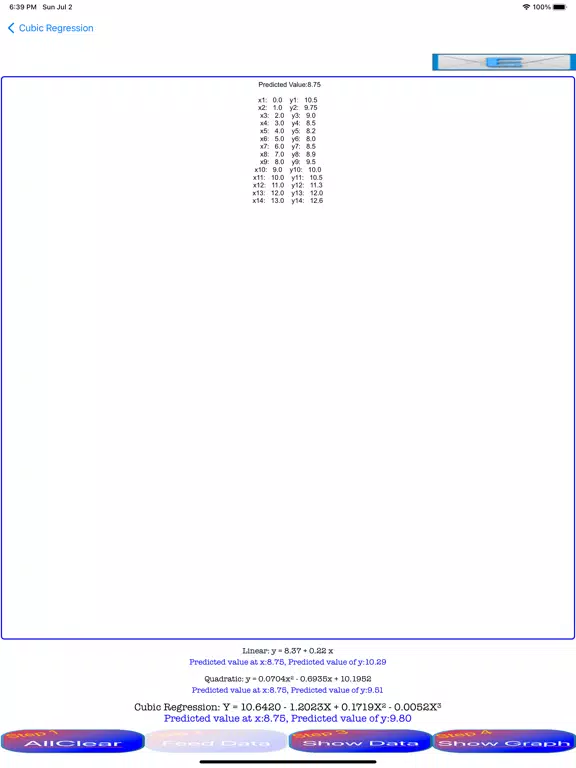 ภาพหน้าจอของ Cubic Regressions iPad 
