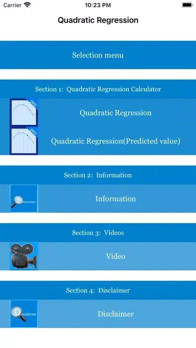 Capturas de tela do Quadratic Regression Pro